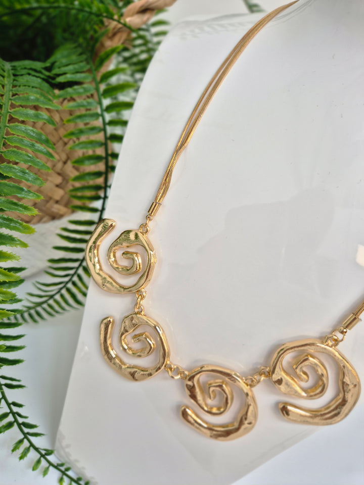 Swirl Necklace - Gold Tone