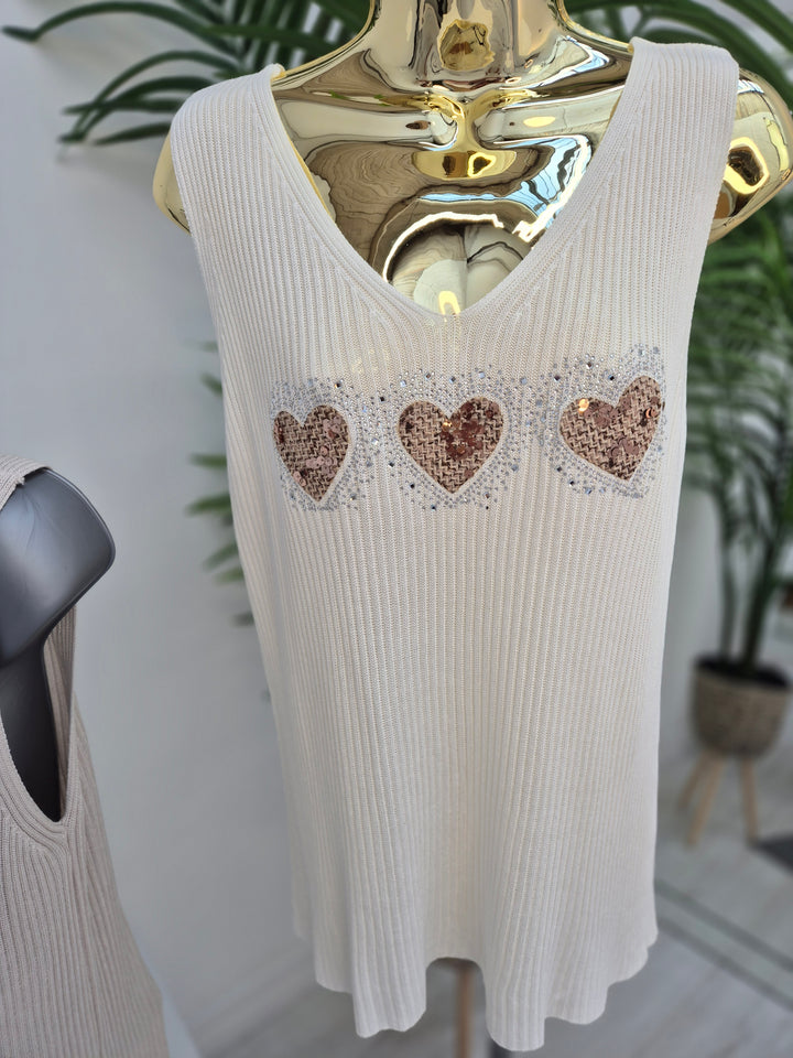 Hannah Heart Vest Top - (choose your Colour)