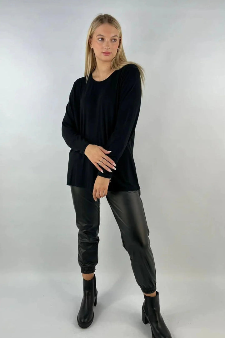 Vanessa Long Sleeve Top - (choose your Colour) - One Size/Curvy - from Size 14 to Size 18/20