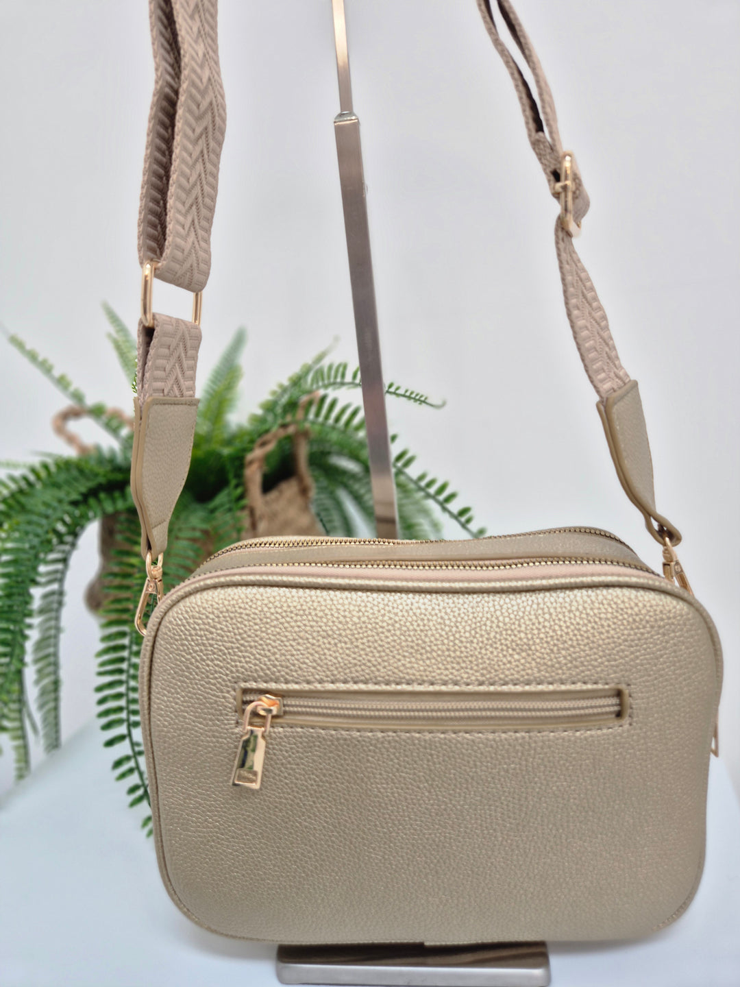 Diamond Quilted Bag - Metallic Gold (Gold Tone)