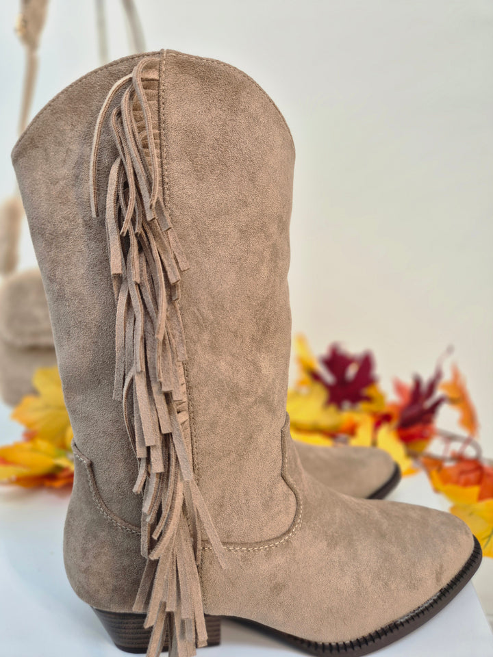 Arizona Fringed Boots - Mocha (choose your Size)