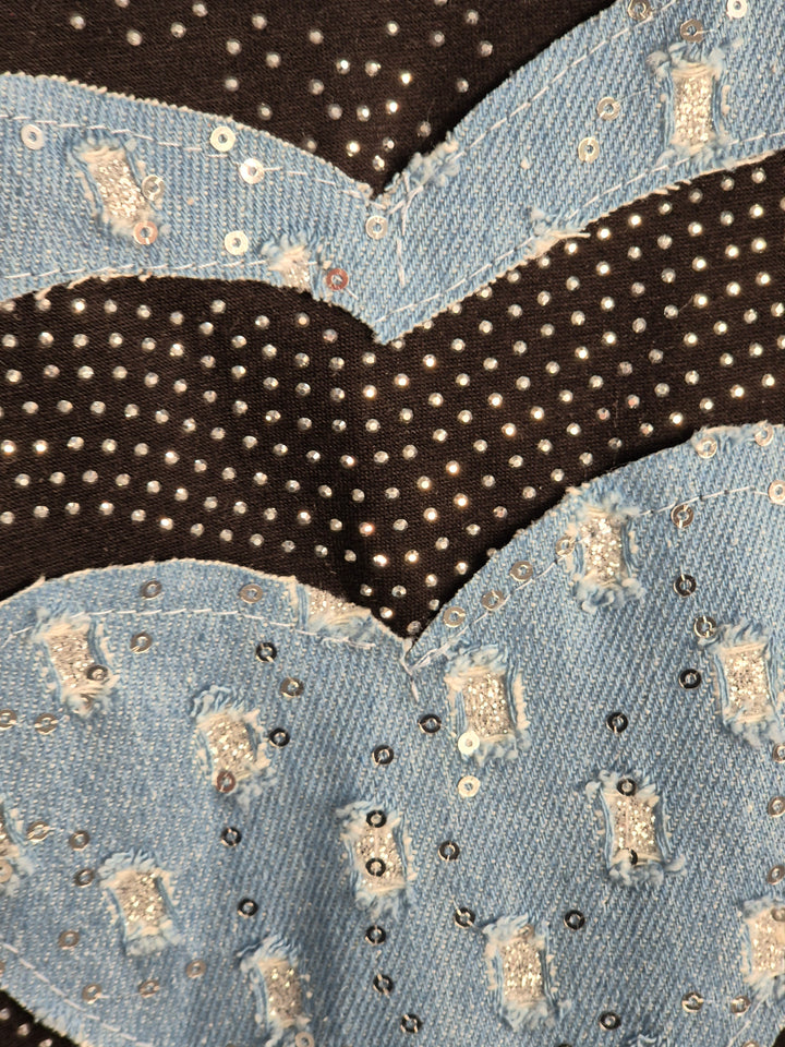 Hannah Hearts Slouchy Top - Black (Oversized fitting from Size 14 up to Size 18/20)