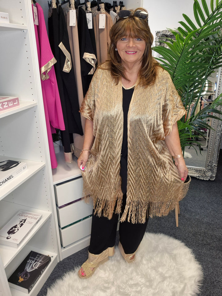 Ibiza Metallic Kimono - Gold