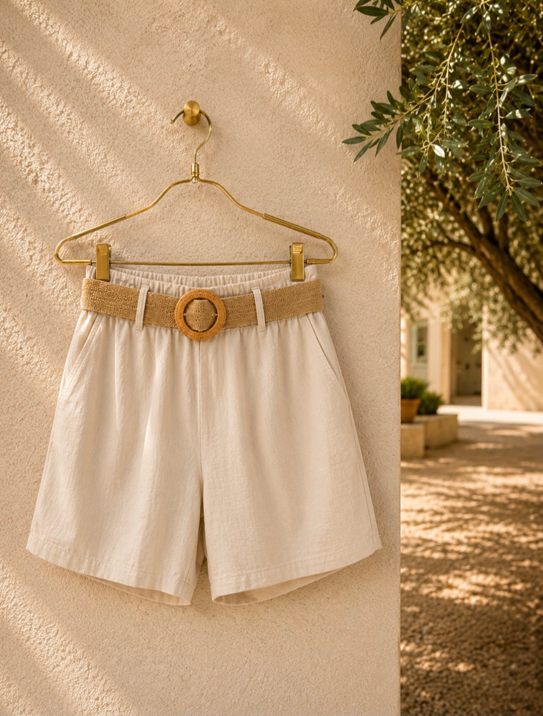 Zara Beaded Top & Shorts Set - Stone (One Size fits up to Size 16 or Small Size 18)
