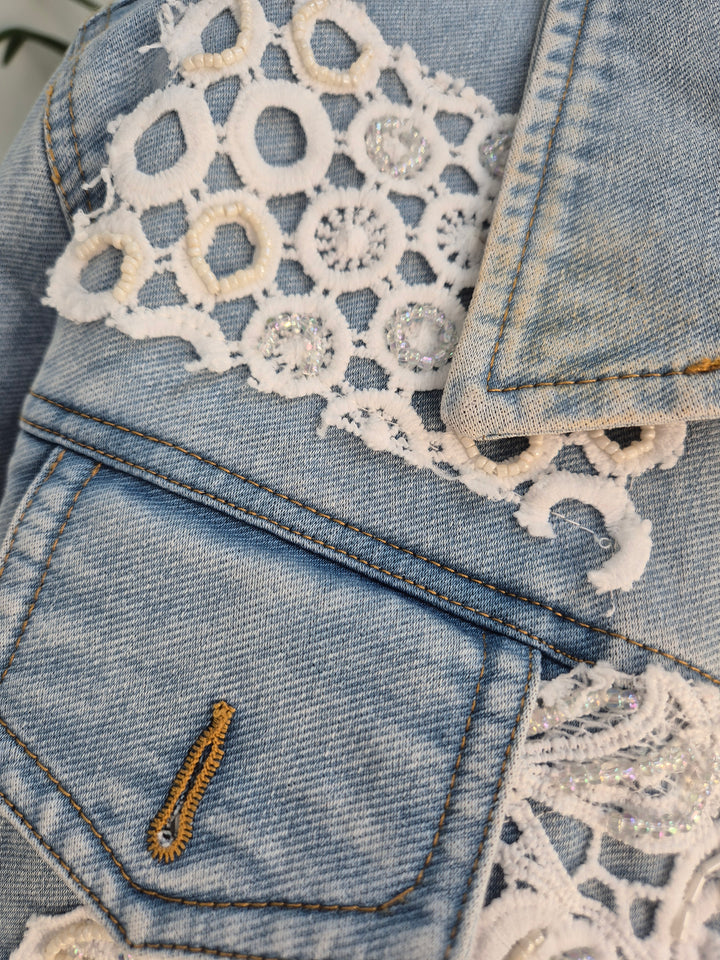 Lana Lacy Denim Jacket - Light Stonewashed (One Size, fitting from Size 10 up to 14)
