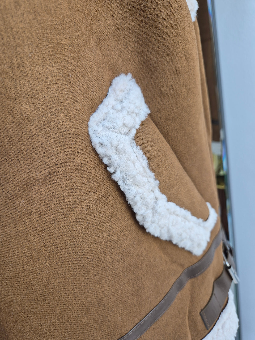 Borg Gilet with Zip - Tan (One Size fitting from Size 12 up to Size 16)