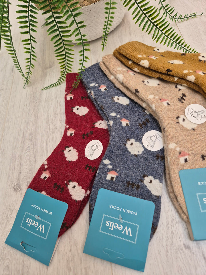Cosy Soft Socks - Sheep (choose your Colour)
