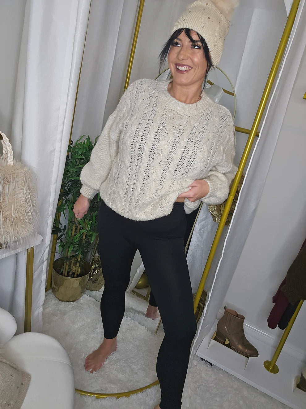 Fleece Lined Leggings - Black (choose your Size)