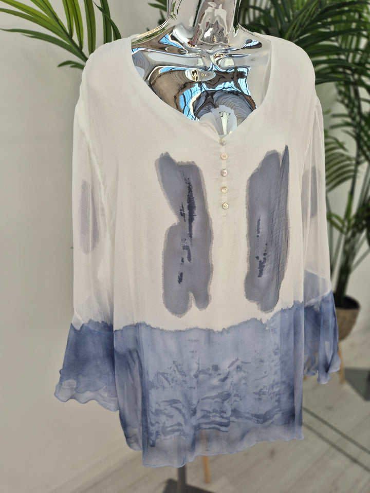 Chiffon Overlay Top - (choose your Colour) - (Curvy)