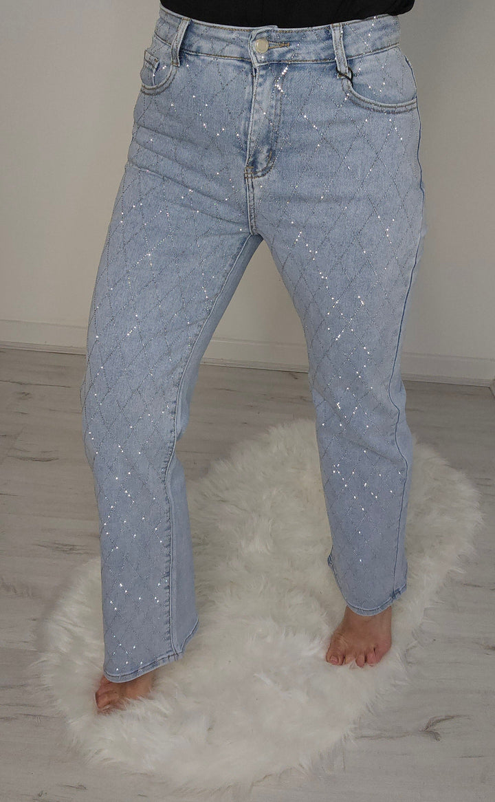 Kelly Diamante/Crystal Jeans - Blue (choose your Size)