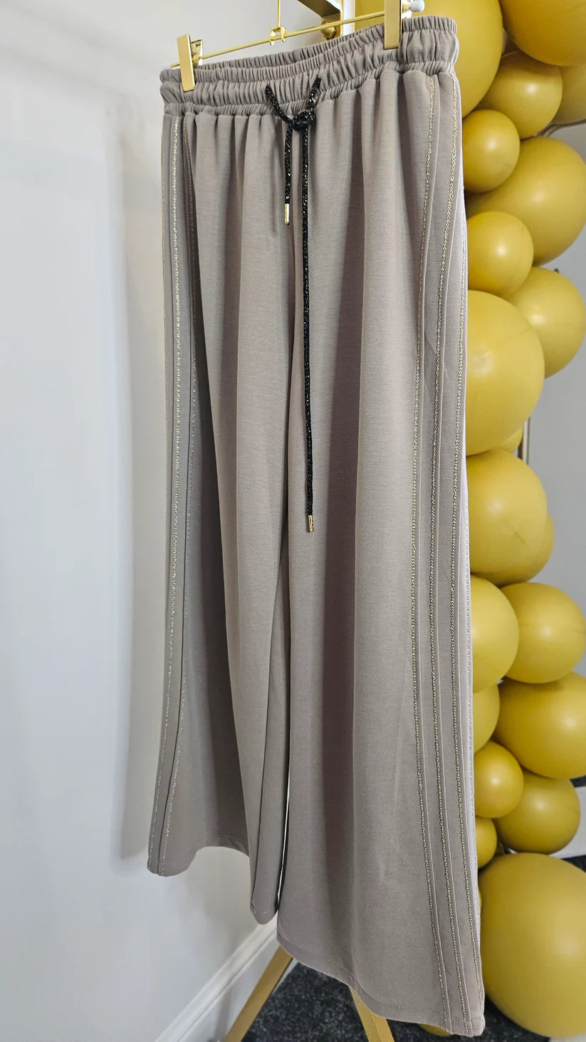 Sassy Metallic Wide Leg Pants - (choose your Colour) - One Size