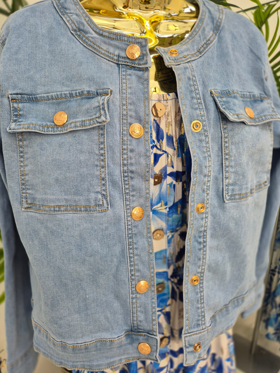 Denim Jacket with Baroque Buttons (choose your Size)