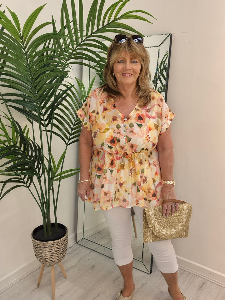 Floral Floaty Top - (choose your Colour)