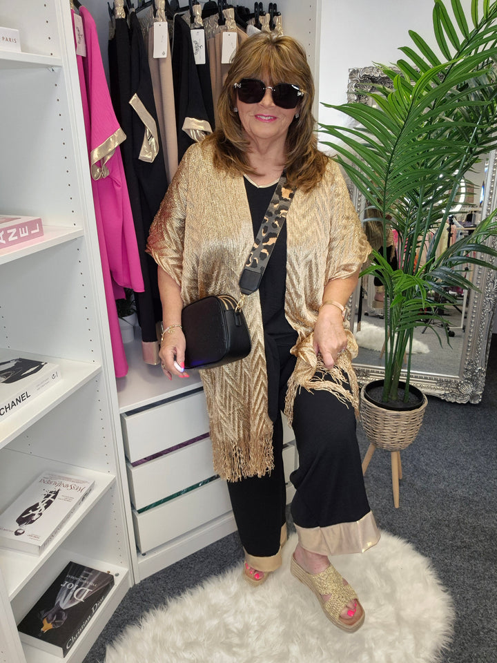 Ibiza Metallic Kimono - Gold