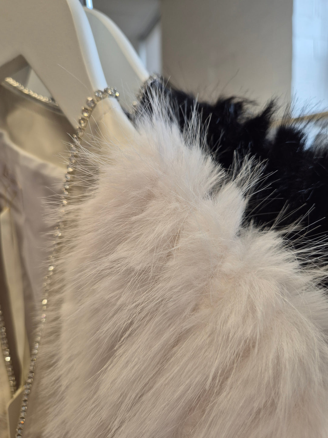 Oslo Crystal Faux Fur Jacket - Black - (One Size fits from Size 10 to Size 16)