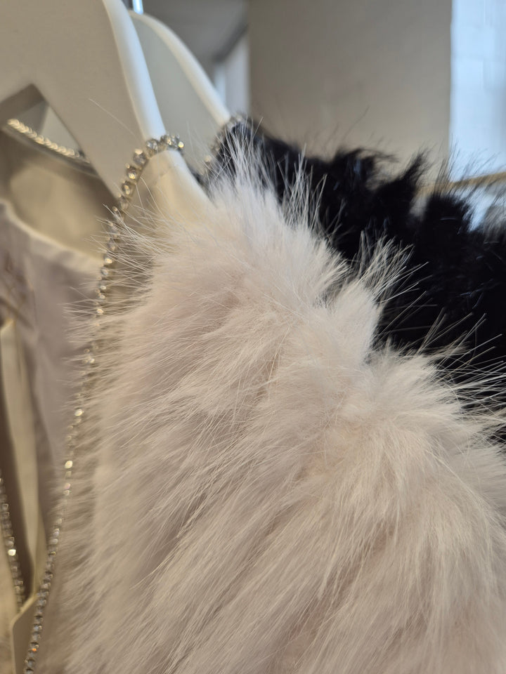 Oslo Crystal Faux Fur Jacket - Black - (One Size fits from Size 10 to Size 16)