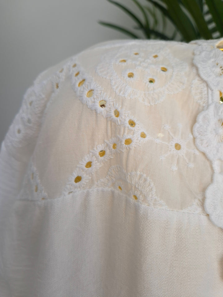 Belinda Broderie Anglaise Top - (choose your Colour) (Curvy)
