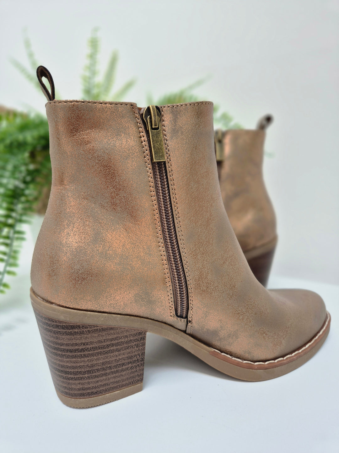 Denver Ankle Boots - (choose your Size) - Bronze Shimmer
