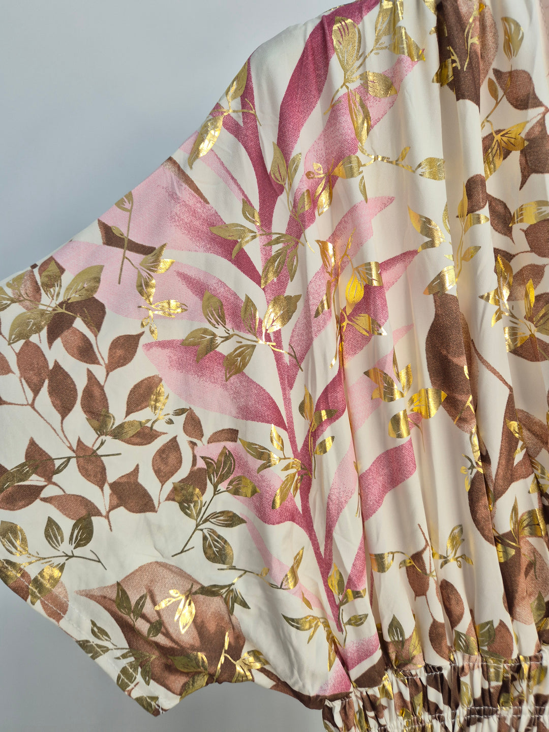 Vienna Magic Dress with Metallic Gold Foil - Mocha - One Size/Curvy (fits from Size 12 up to Size 18/20)
