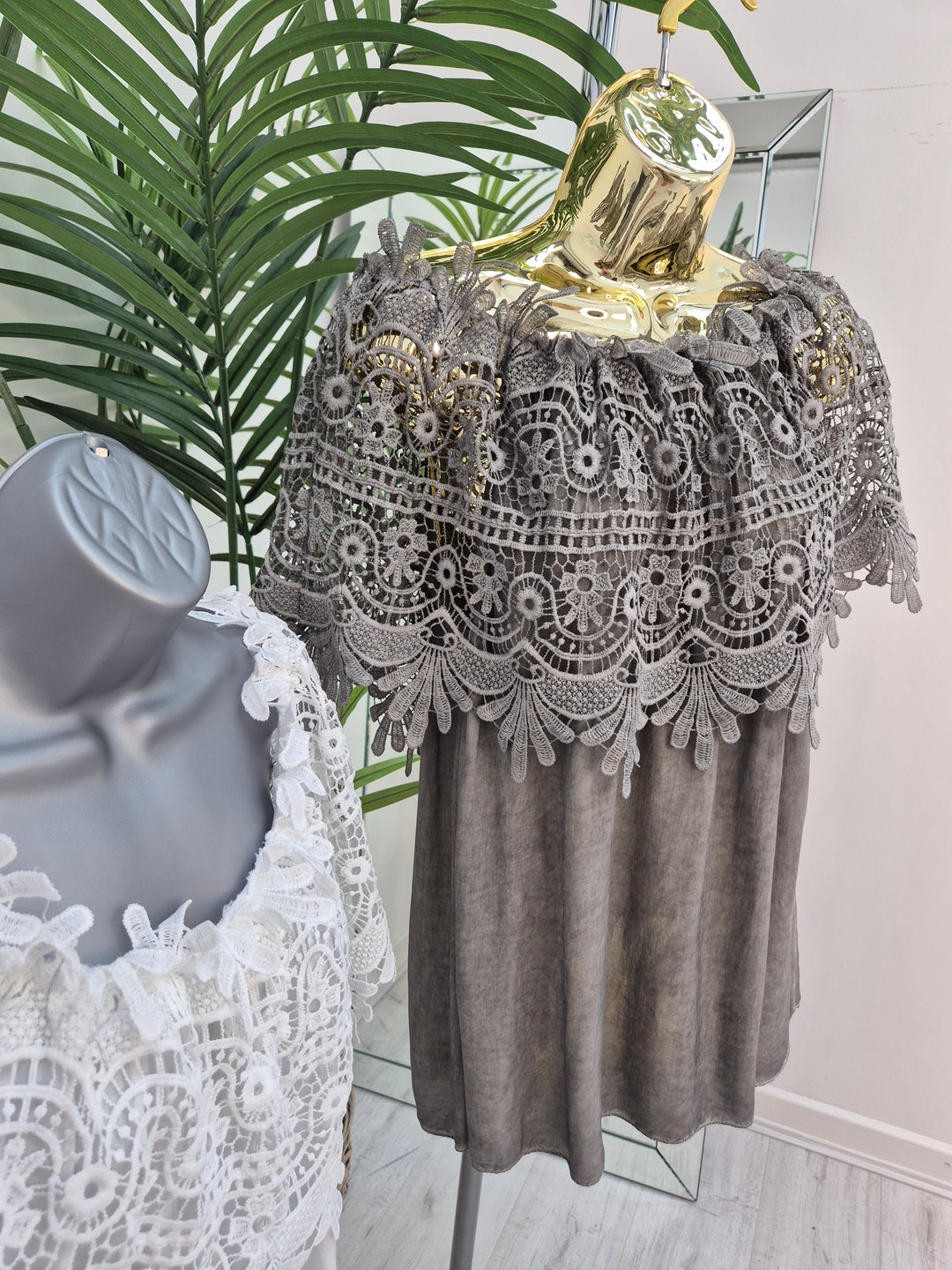Florence Lace Bardot Top - (choose your Colour)