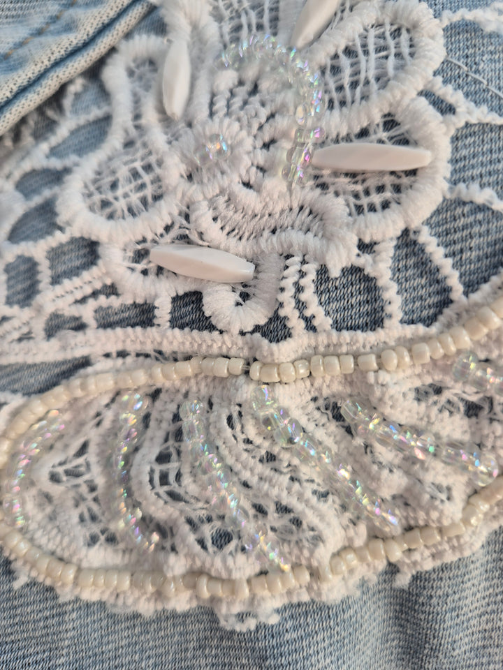 Lana Lacy Denim Jacket - Light Stonewashed (One Size, fitting from Size 10 up to 14)