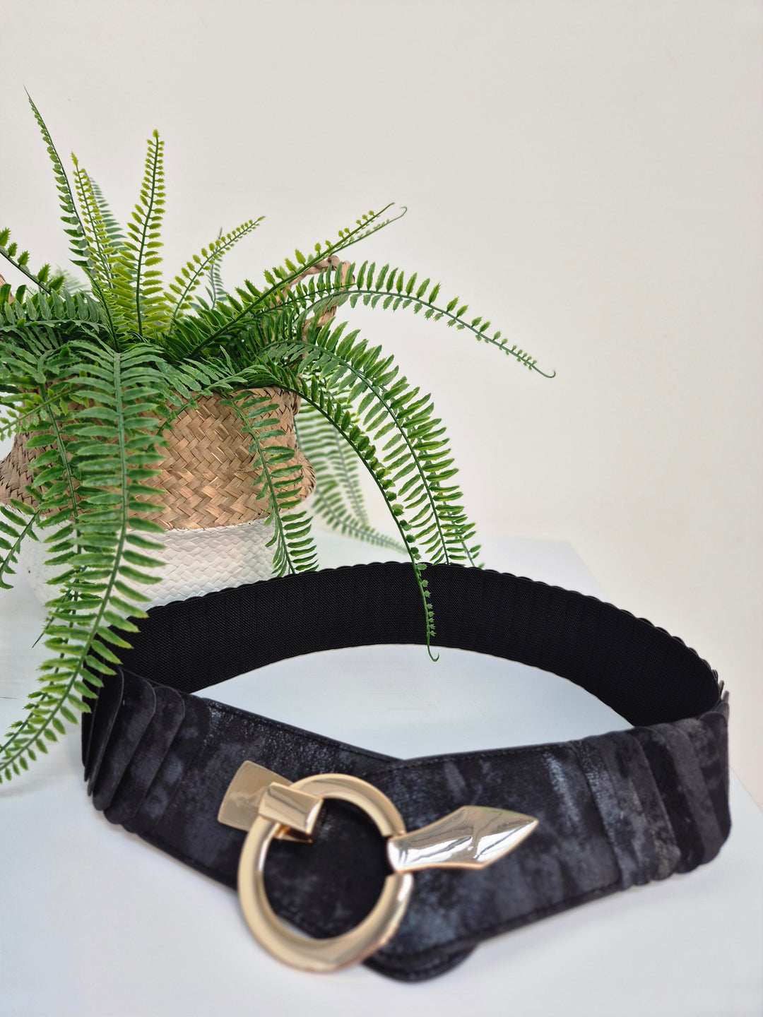 Stretchy Belt with Large Buckle - (choose your Colour) (One Size up to Size 18)