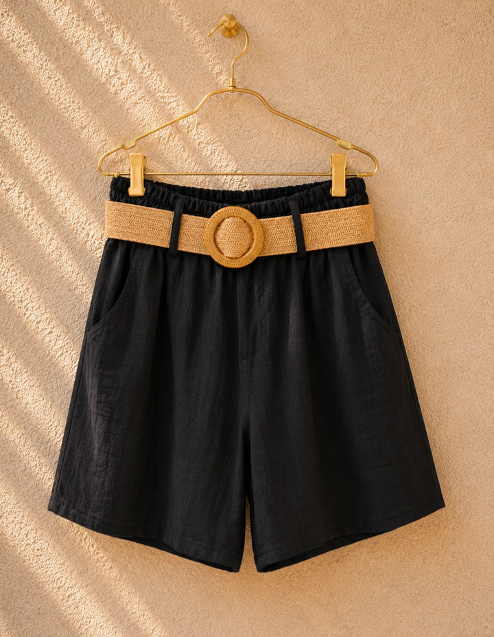 Zara Beaded Top & Shorts Set - Black (One Size fits up to Size 16 or Small Size 18)