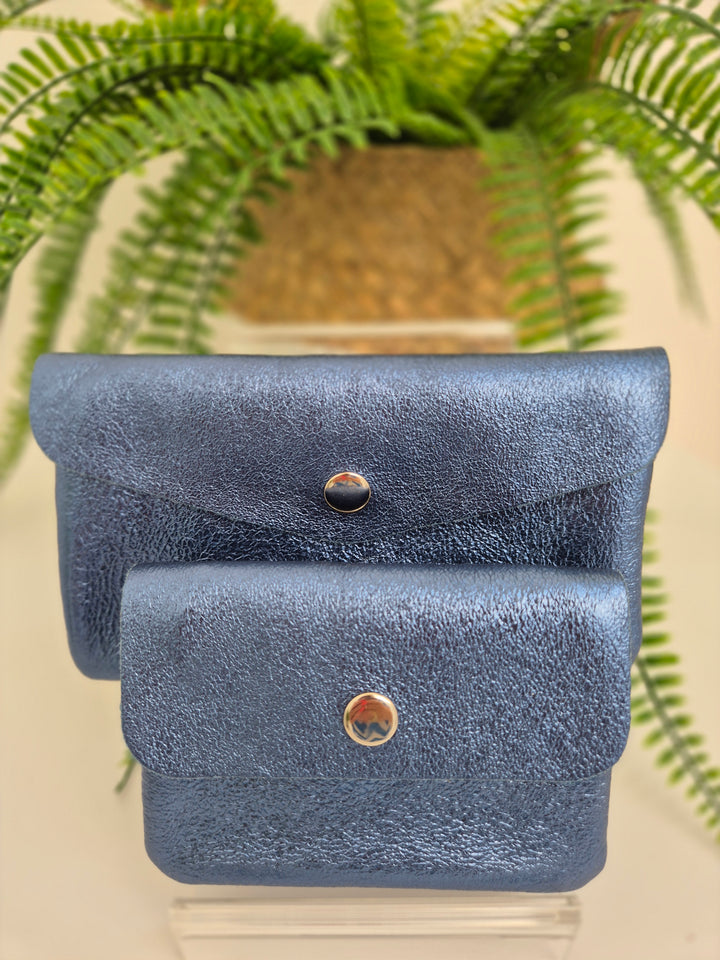 Leather Metallic Purse - (choose your Colour & Size)