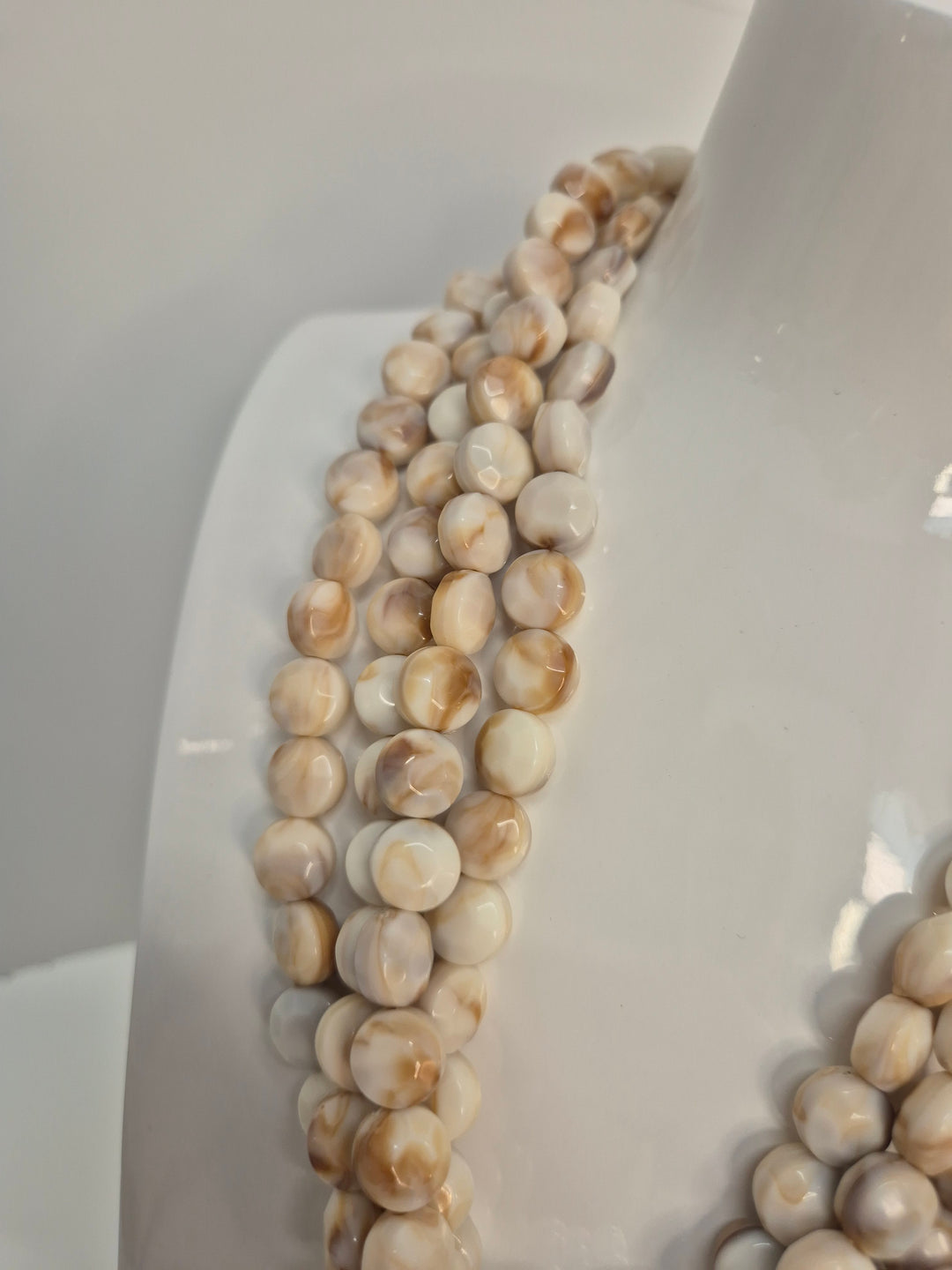 Ibiza Statement Beaded Necklace (4 Strands) - Gold Tone