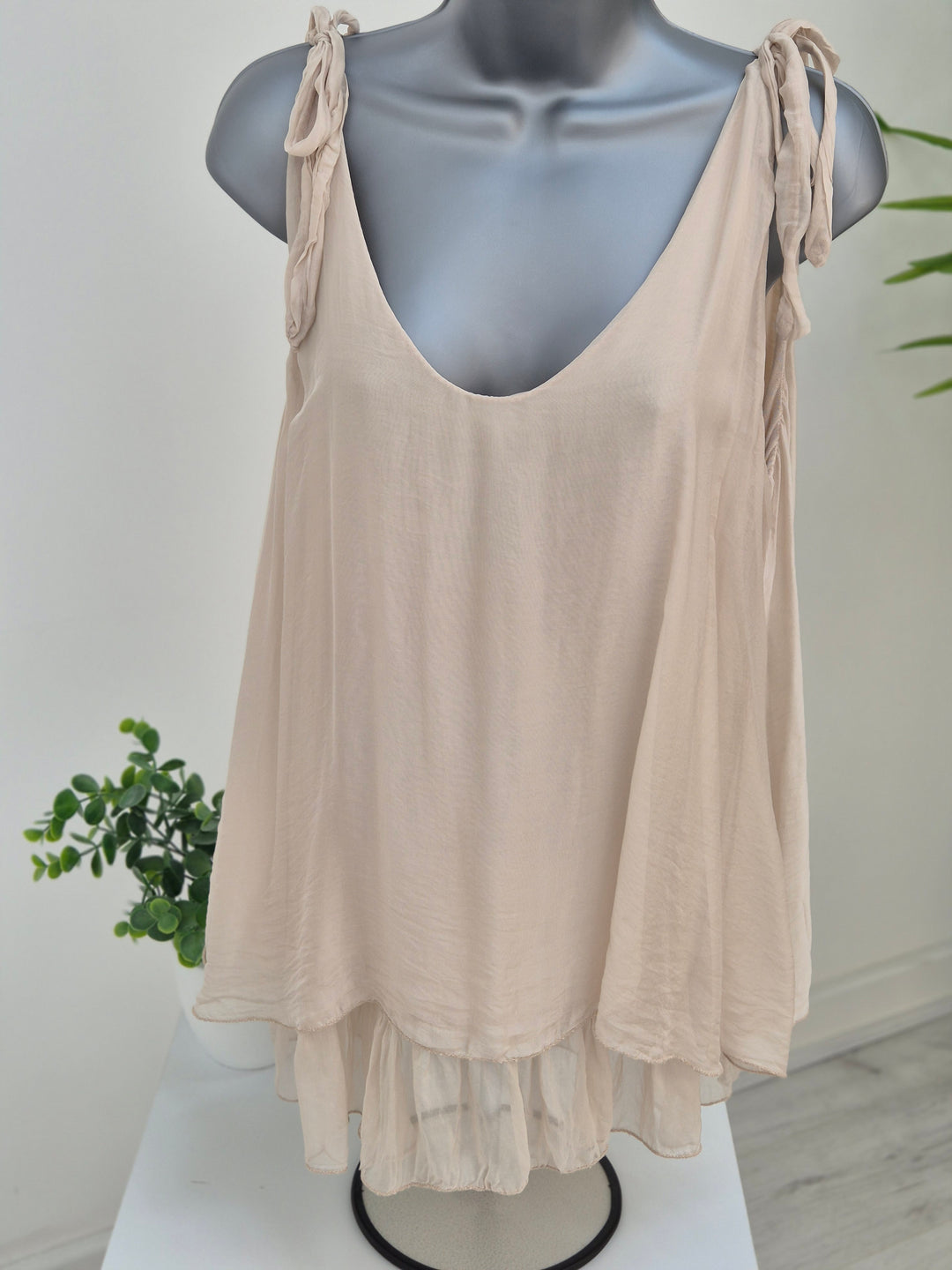 Portofino Silk Overlay Top - (choose your Colour) (One Size)