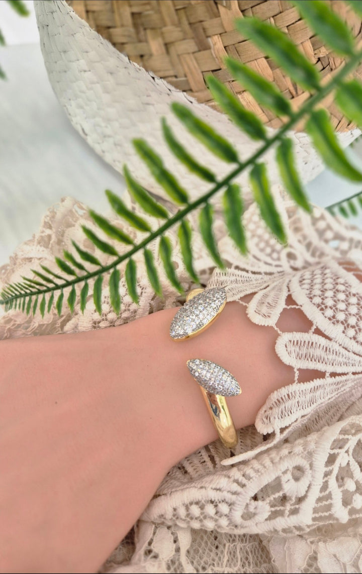 Crystal Statement Bracelet or Ring Set (Adjustable) - (choose your item) Gold Tone