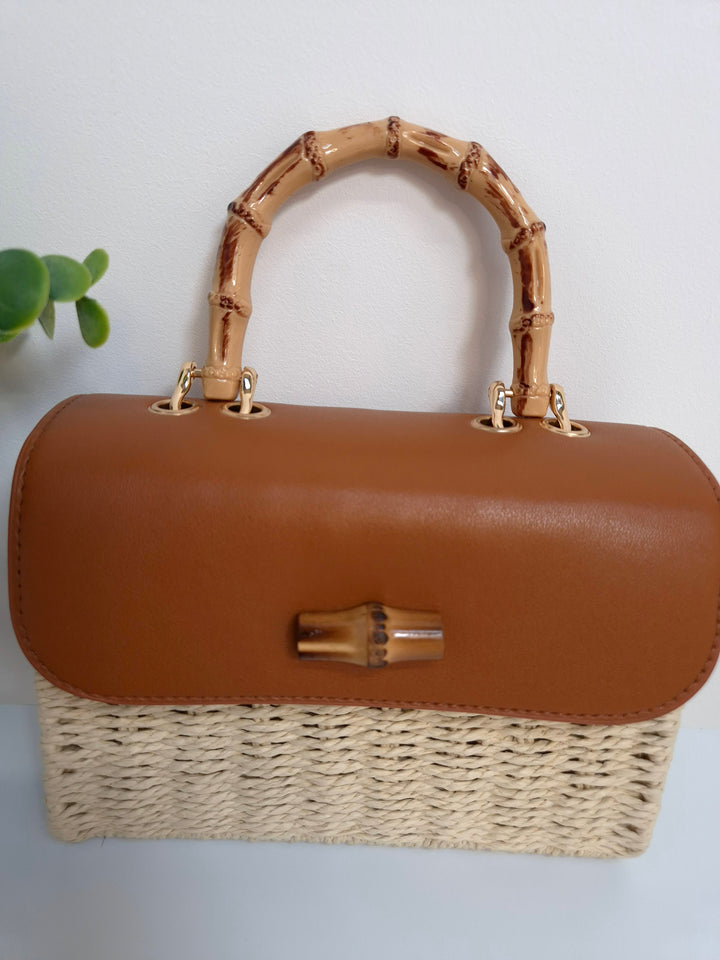 Rattan Box Bag - Natural/Tan