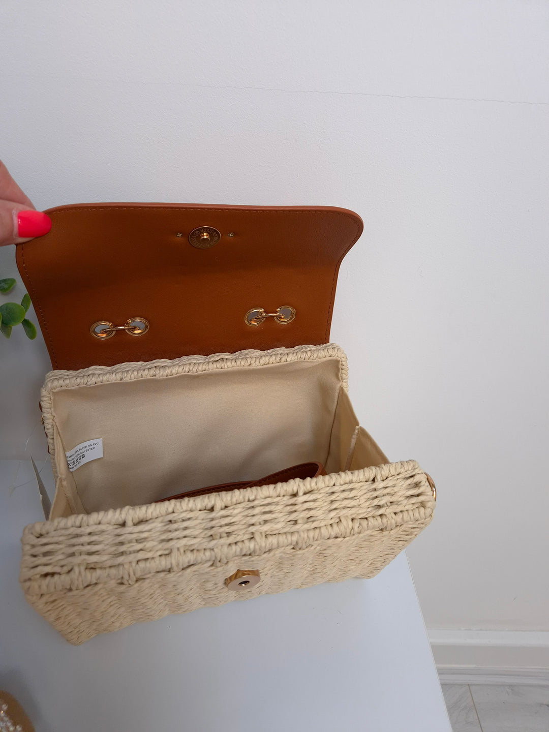 Rattan Box Bag - Natural/Tan