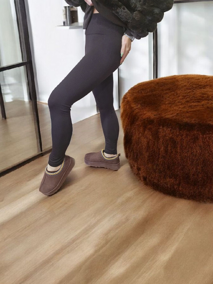 Reece Ribbed Leggings Fleece Lined (Soft Touch) - (choose your Colour) - One Size, fits up to Size 16