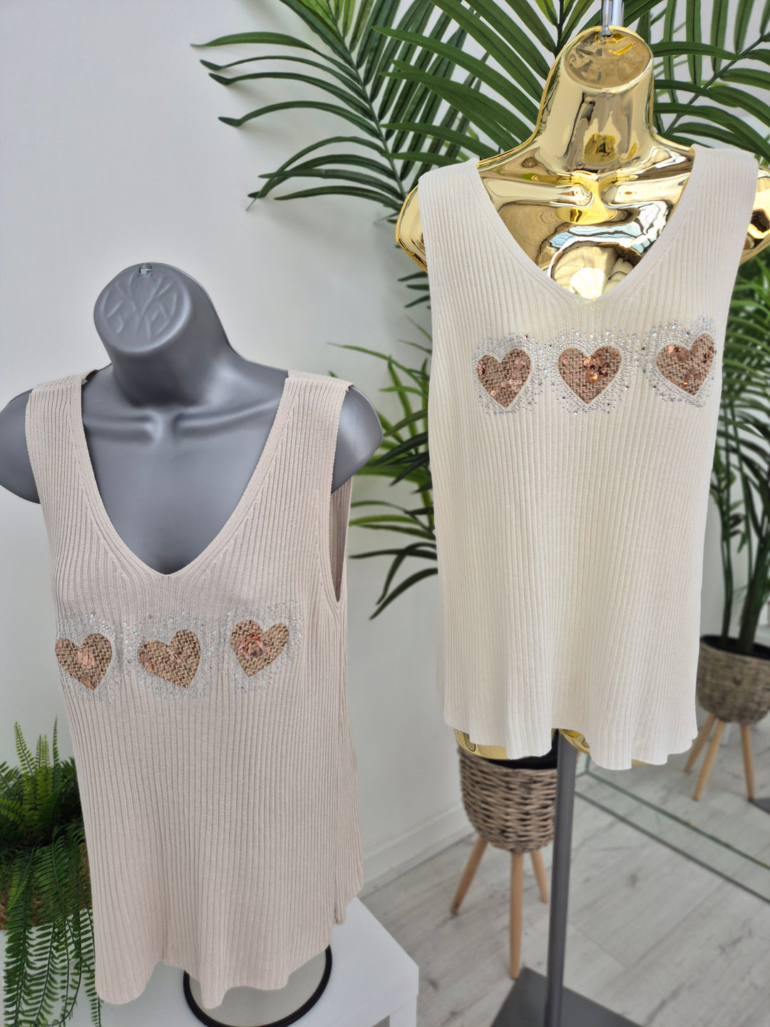 Hannah Heart Vest Top - (choose your Colour)
