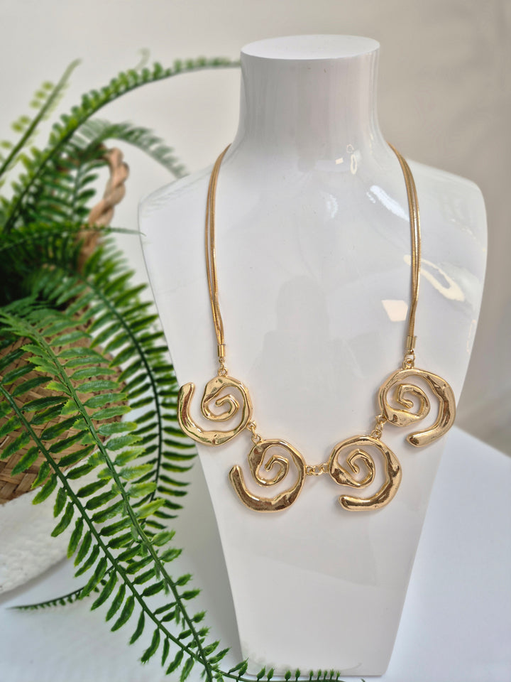 Swirl Necklace - Gold Tone