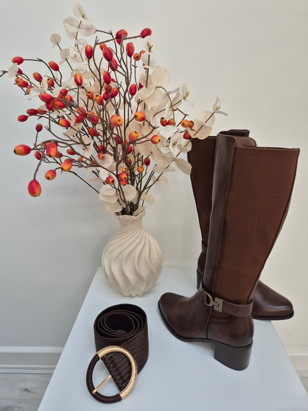 Hamptons Riding Boots with Elasticated Stretchy Back - Chocolate
