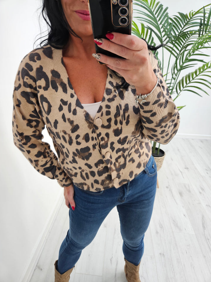Shelby Leopard Cardigan -  (choose your Colour)
