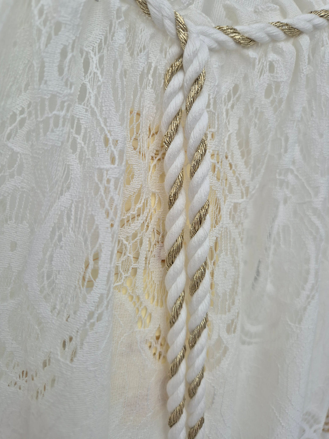 Ibiza Strappy Dress with Cold Shoulder - White/Gold (One Size, fits from Size 10 up to Size 16)