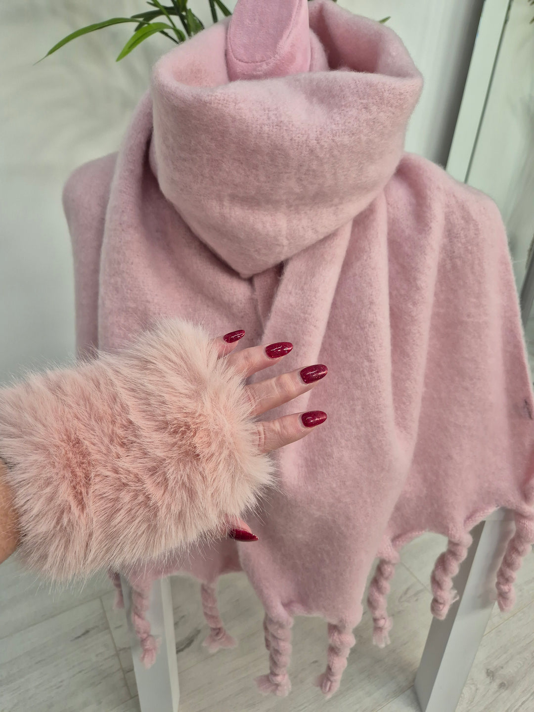 Pretty in Pink Scarf with Fringing