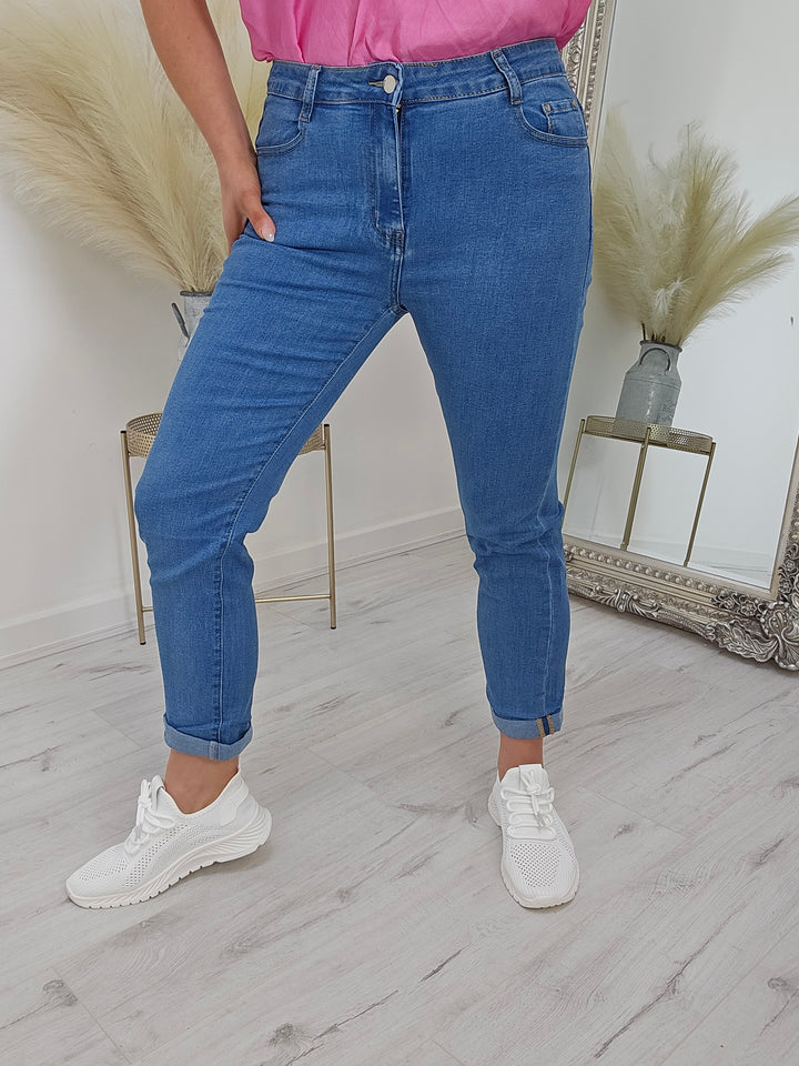 G Smack Turn Up Jeans - Mid Denim (All Sizes)