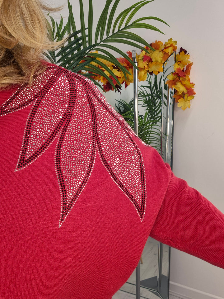 Arabella Sparkly Oversized Jumper with V Neck (choose your Colour) (One Size/Curvy, fits from Size 12/14 up to Size 18/20)