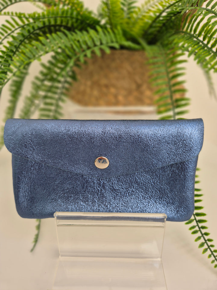 Leather Metallic Purse - (choose your Colour & Size)