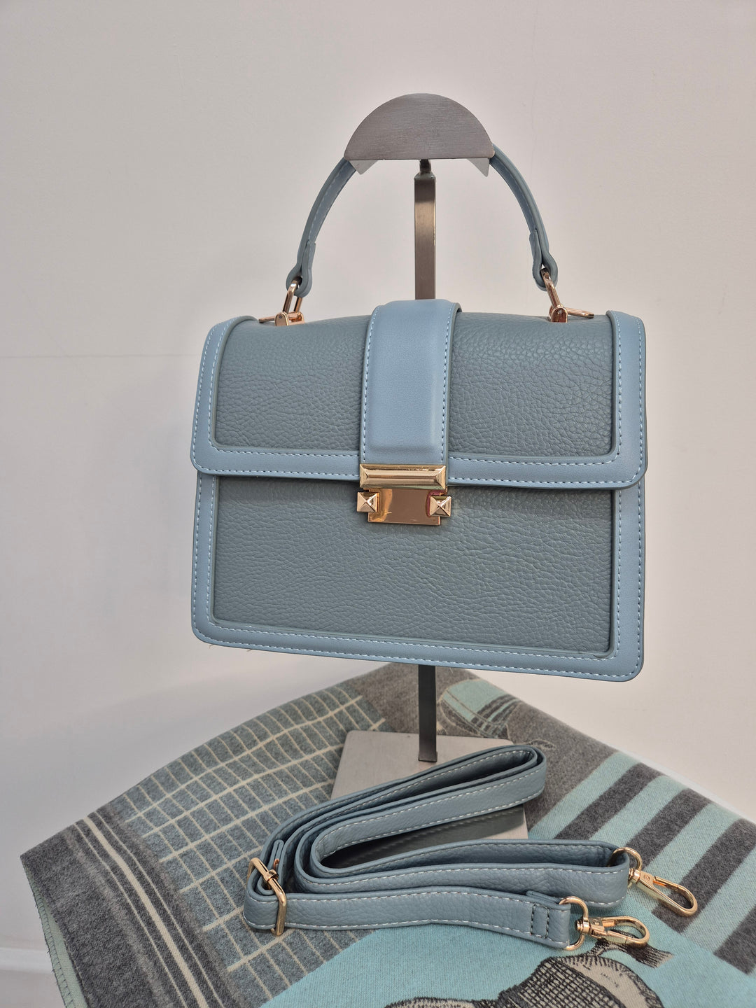Sally Faux Leather Crossbody Bag - Duck Egg