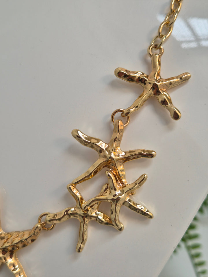 Starfish Necklace - Gold Tone