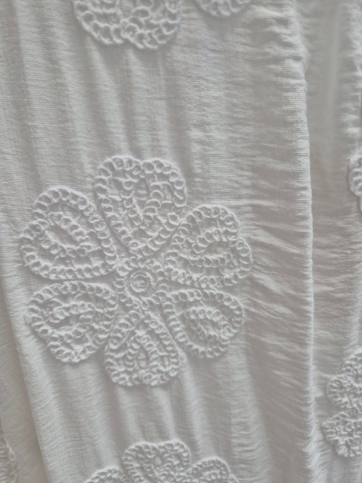 Blanco Embroidered Smock Dress (Oversized - fits Size 16 up to Size 18) - White
