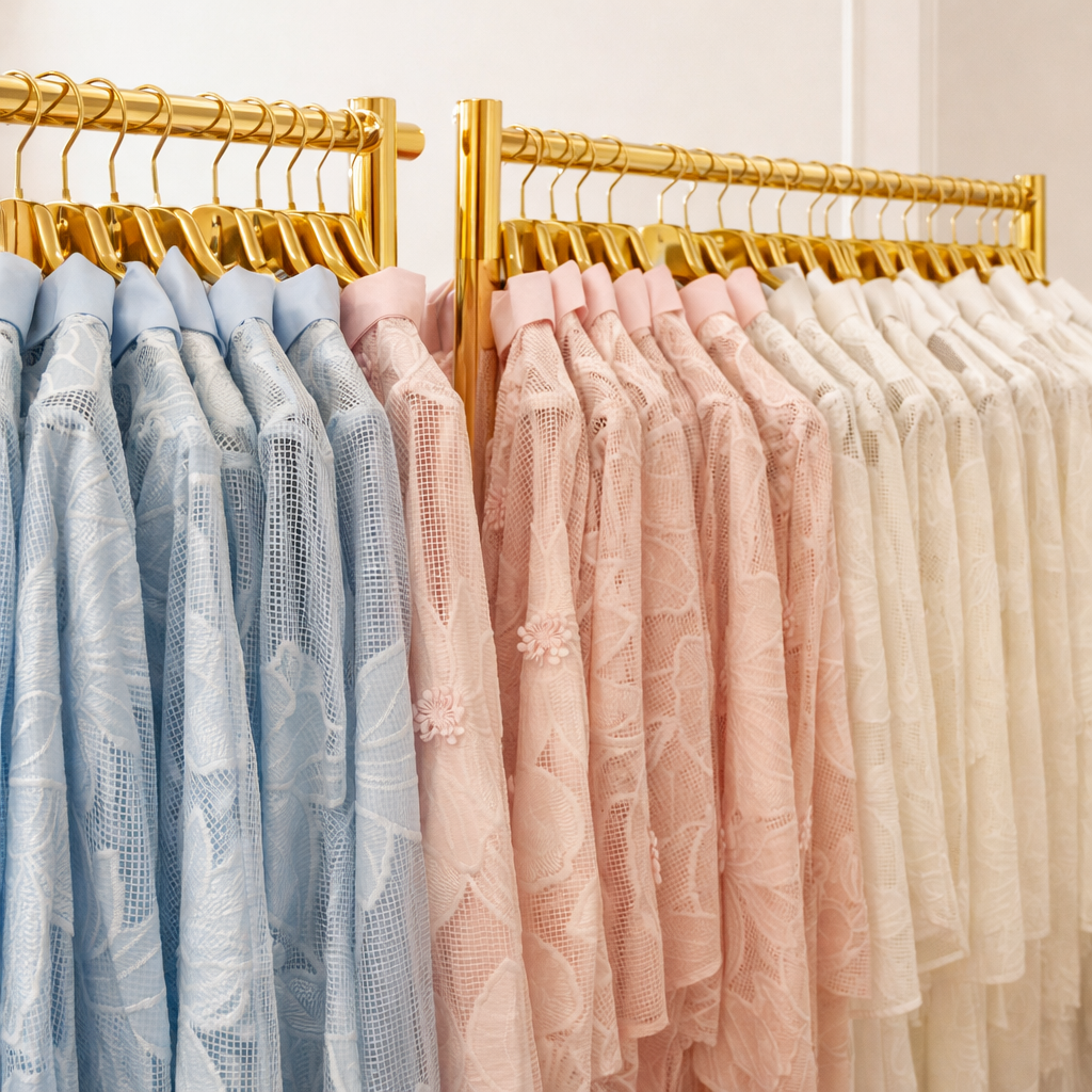 Macy Mesh Floral Applique Blouse - Blue (One Size - fits from Size 8 up to Size 14)