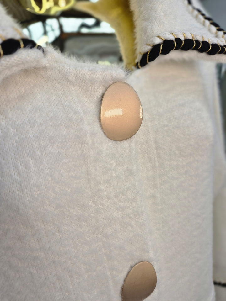 Coco Longline Jacket/Cardigan - Cream (One Size - fits from Size 10 up to Size 14/16)