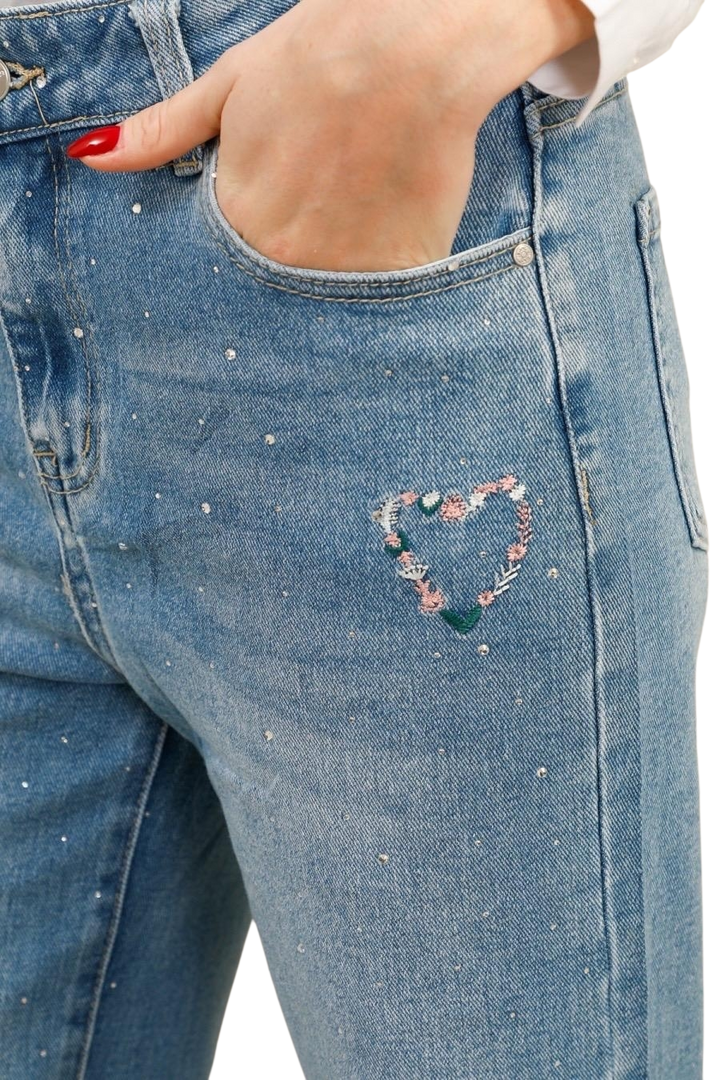 Hearts & Sparkles Flared Jeans - Stonewashed (choose your Size)