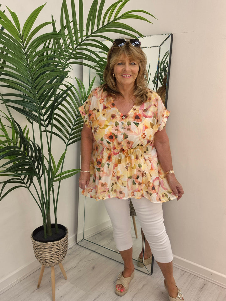 Floral Floaty Top - (choose your Colour)